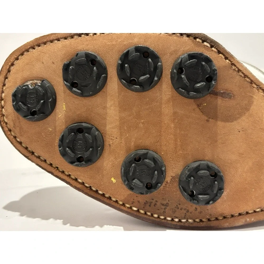 FootJoy‎ Classics Kiltie Golf Shoes 8C Softspikes Vintage Gold FJ Medallion RARE